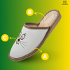 Skórzane klapki damskie kotki Slippers