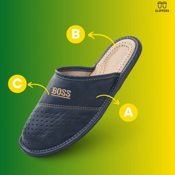 Slippers Męskie Domowe pantofle skórzane