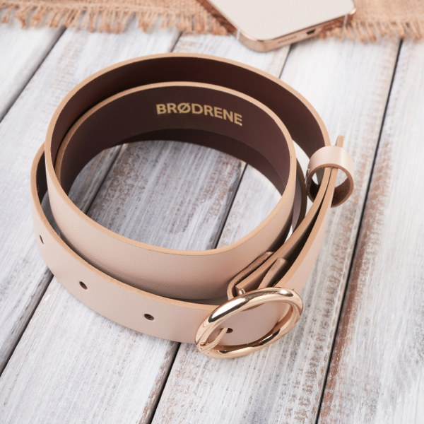 Pasek do Spodni Damski OPD-03 Brødrene Beżowy 80 cm