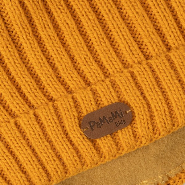 Czapka Dziecięca z Eko-Pomponem PaMaMi Miodowa