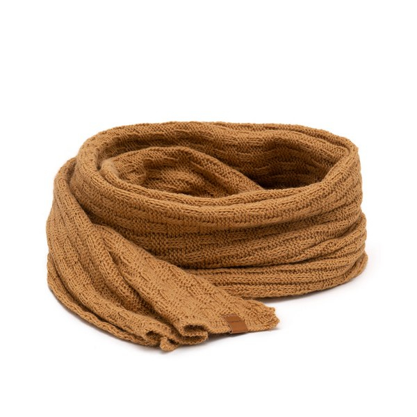 Komplet Damski PaMaMi Czapka Szalik Camel