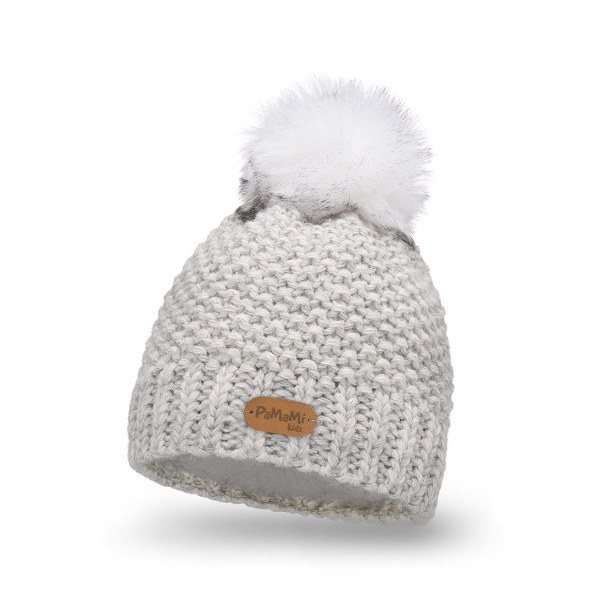 Komplet Dziecięcy PaMaMi Czapka Komin Off-White