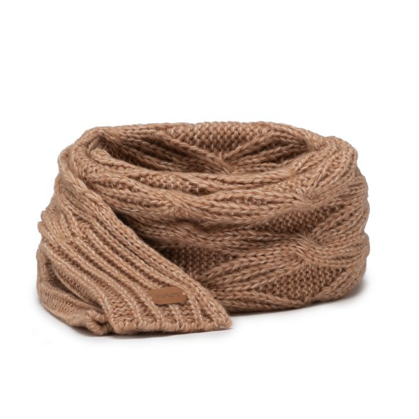 Komplet Damski PaMaMi Czapka Szalik Camel
