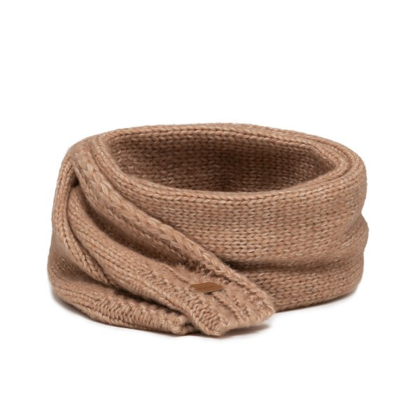 Komplet Damski PaMaMi Czapka Szalik Camel